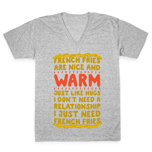 French Fry Love V-Neck Tee Shirt