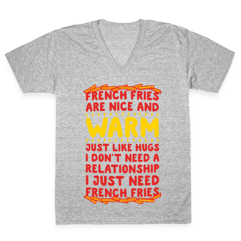 French Fry Love V-Neck Tee Shirt
