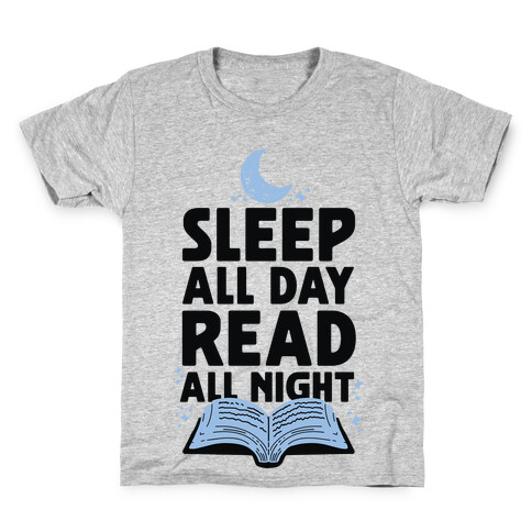 Sleep All Day Read All Night Kids T-Shirt