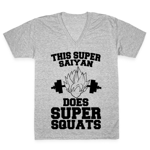 This Super Saiyan Does Super Squats V-Neck Tee Shirt