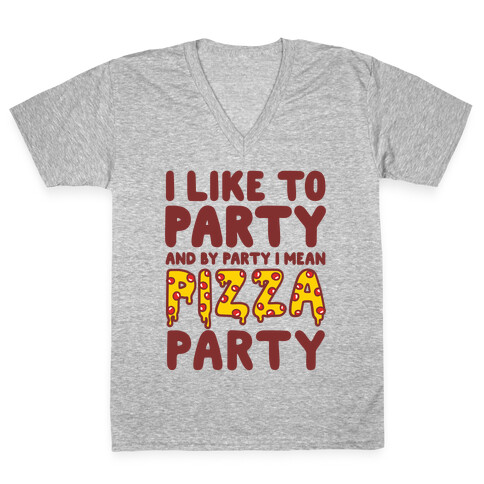 Pizza Party V-Neck Tee Shirt