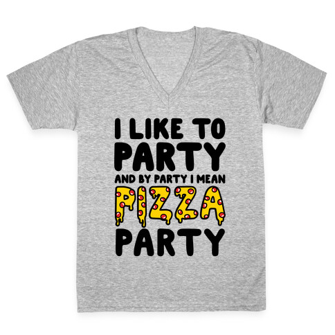 Pizza Party V-Neck Tee Shirt