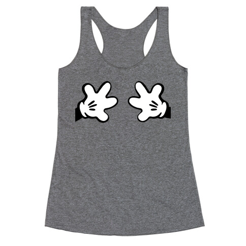 Cartoon Mouse Hands Joke Racerback Tank Top