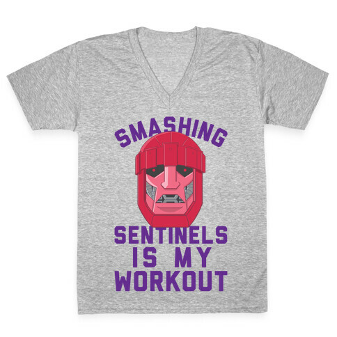 Smashing Sentinels Is My Workout V-Neck Tee Shirt