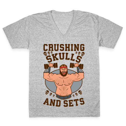 Crushing Skulls and Sets V-Neck Tee Shirt