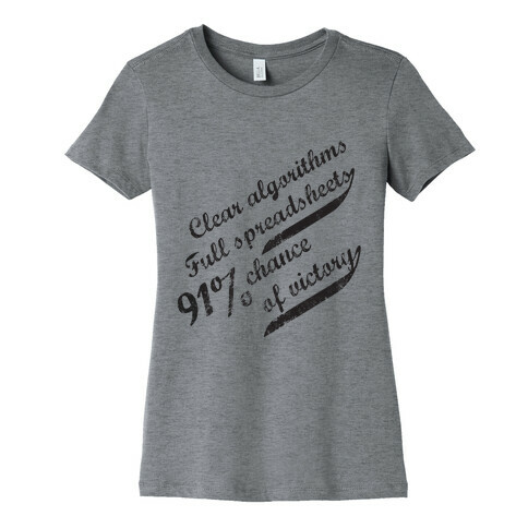 Clear Algorithms, Full Spreadsheets Womens T-Shirt