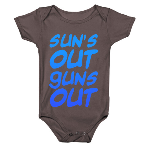 Sun's Out Guns Out (Blue) Baby One-Piece