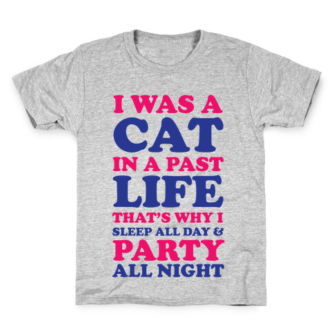 I Was a Cat in a Past Life That's Why I Sleep All Day Kids T-Shirt