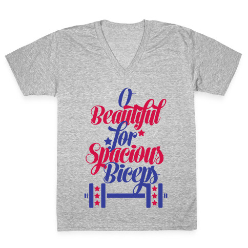 O Beautiful, For Spacious Biceps V-Neck Tee Shirt