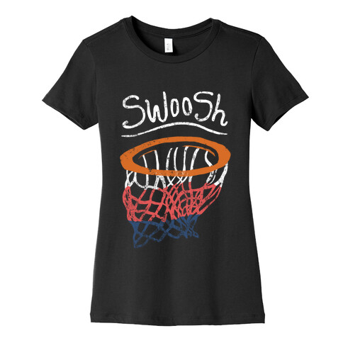 Basketball Hoop Swoosh (Vintage) Womens T-Shirt