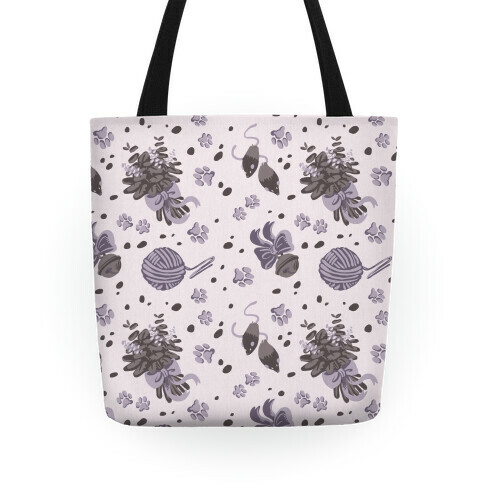 Catnip Kitty Cat Pattern (Gray) Tote