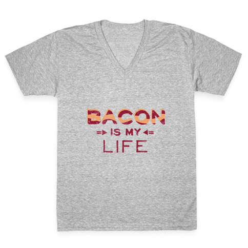 Bacon Is My Life (Vintage) V-Neck Tee Shirt