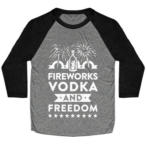 Fireworks Vodka and Freedom Baseball Tee