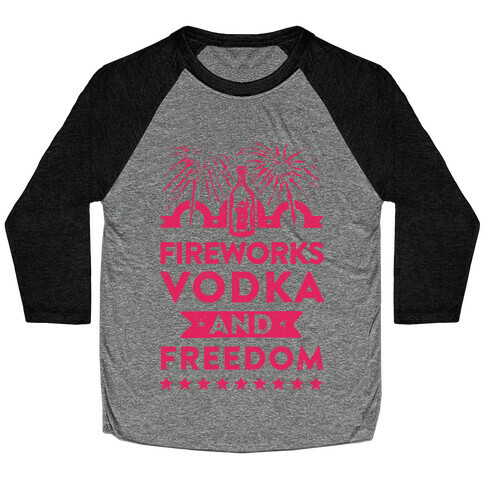 Fireworks Vodka and Freedom Baseball Tee