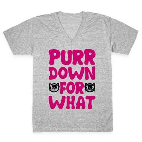 Purr Down For What V-Neck Tee Shirt