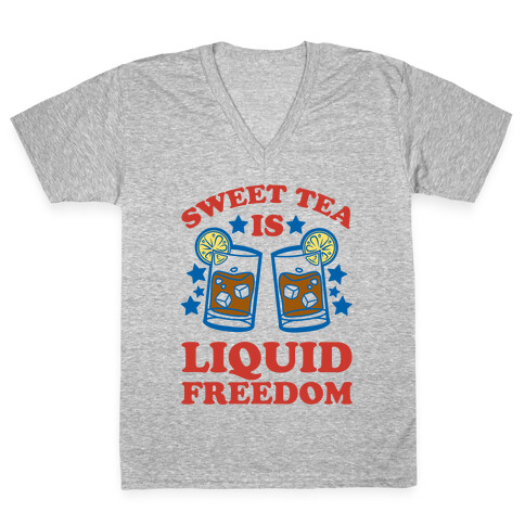 Sweet Tea Is Liquid Freedom V-Neck Tee Shirt