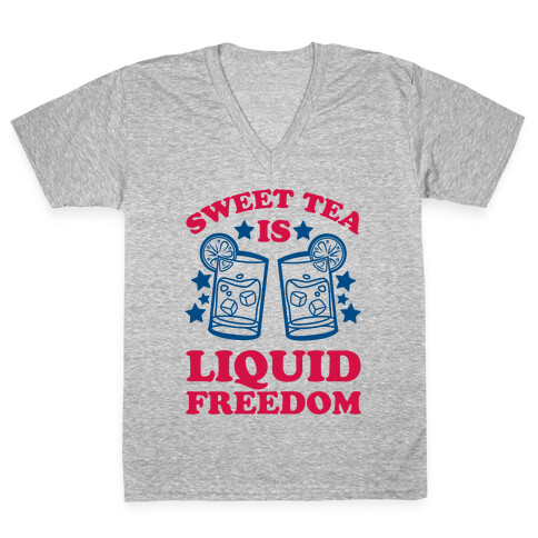 Sweet Tea Is Liquid Freedom V-Neck Tee Shirt
