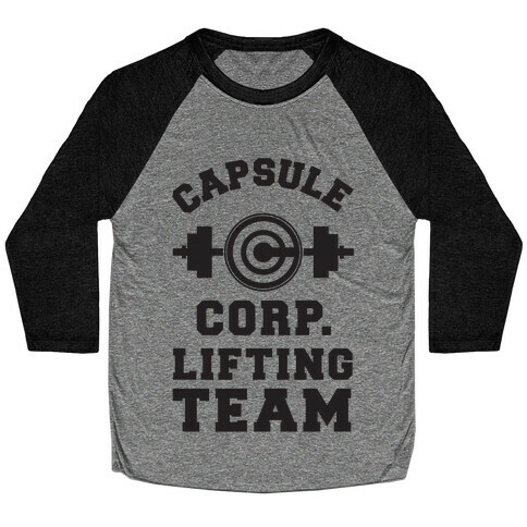 Capsule Corp. Lifting Team Baseball Tee