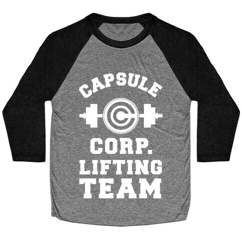 Capsule Corp. Lifting Team Baseball Tee