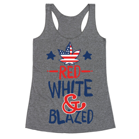 Red, White and Blazed Racerback Tank Top