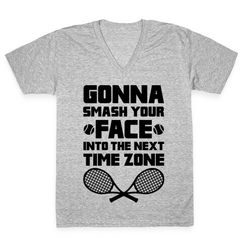 Smash Your Face Into The Next Time Zone V-Neck Tee Shirt