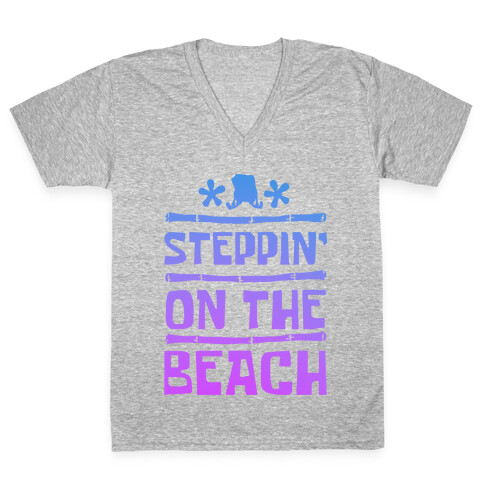 Steppin on the Beach V-Neck Tee Shirt