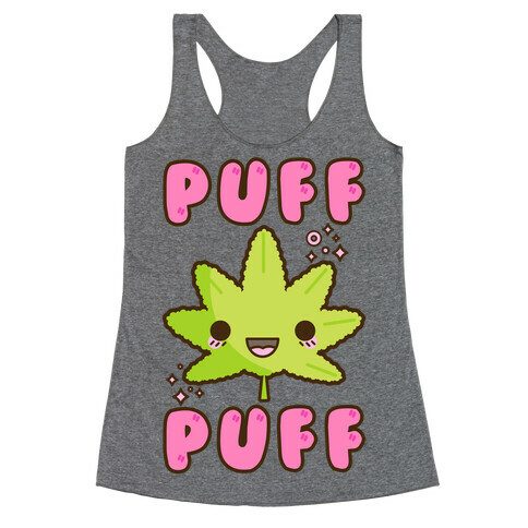 Puff Puff The Kawaii Pot Leaf Racerback Tank Top