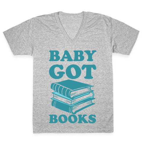 Baby Got Books V-Neck Tee Shirt