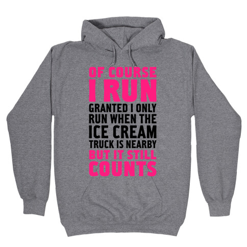 I Only Run When The Ice Cream Truck Is Nearby (But It Still Counts) Hooded Sweatshirt