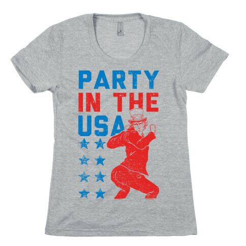 Party In The USA Uncle Sam Womens T-Shirt
