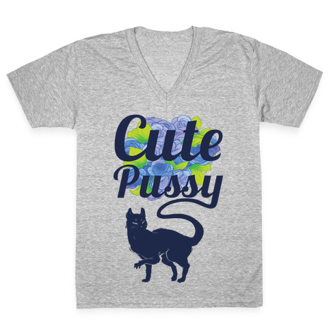 Cute Pussy V-Neck Tee Shirt