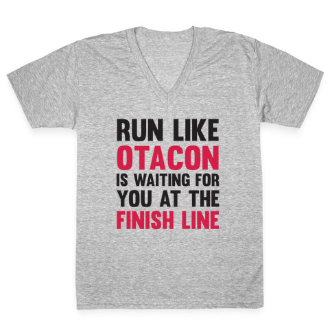 Run Like Otacon Is Waiting For You At The Finish Line V-Neck Tee Shirt