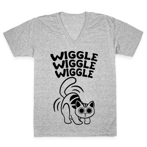 Wiggle Wiggle Wiggle (Black) V-Neck Tee Shirt