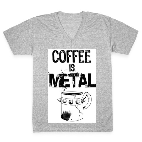 Coffee is METAL V-Neck Tee Shirt