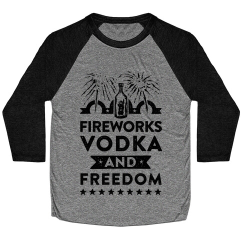 Fireworks Vodka and Freedom Baseball Tee