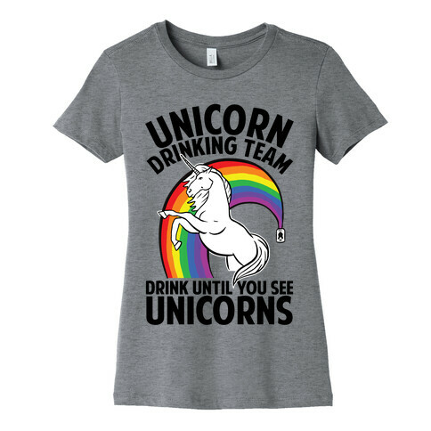 Unicorn Drinking Team Womens T-Shirt