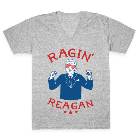 Ragin' Reagan V-Neck Tee Shirt