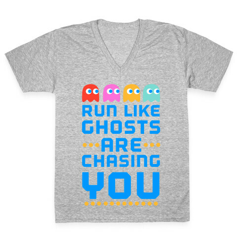 Run Like Ghosts Are Chasing You V-Neck Tee Shirt