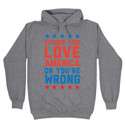 Either You Love America Or You're Wrong Hooded Sweatshirt