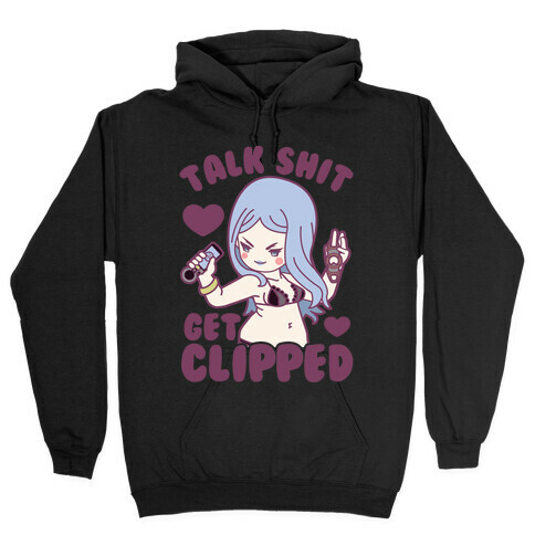 Talk Shit Get Clipped Johnny Hunter Parody Hooded Sweatshirt