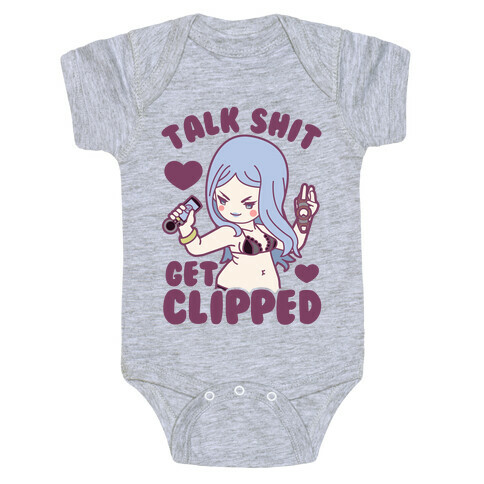 Talk Shit Get Clipped Johnny Hunter Parody Baby One-Piece