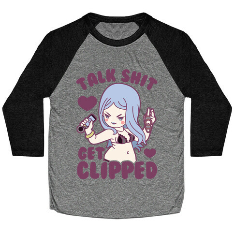 Talk Shit Get Clipped Johnny Hunter Parody Baseball Tee