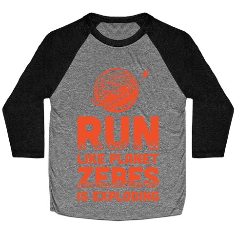 Run Like Planet Zebes Is Exploding Baseball Tee