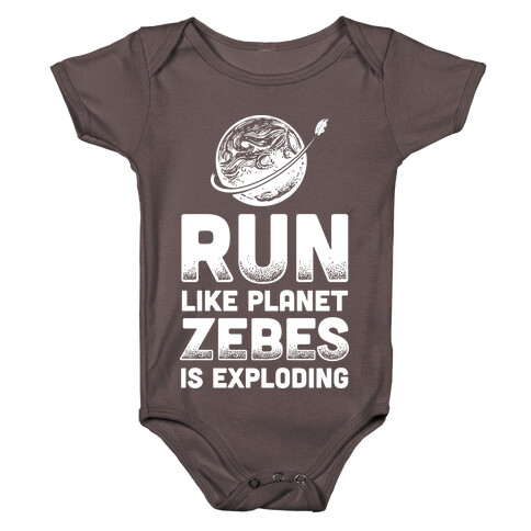 Run Like Planet Zebes Is Exploding Baby One-Piece