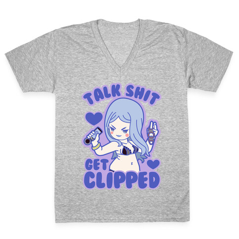 Talk Shit Get Clipped Johnny Cutter Parody V-Neck Tee Shirt