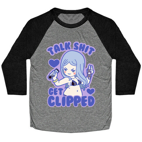 Talk Shit Get Clipped Johnny Cutter Parody Baseball Tee