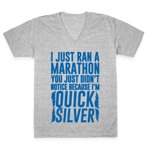 I Just Ran A Marathon V-Neck Tee Shirt