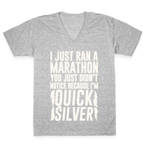 I Just Ran A Marathon V-Neck Tee Shirt