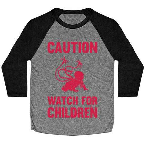 Caution Watch For Children Baseball Tee