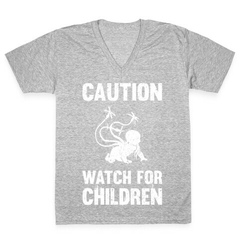 Caution Watch For Children V-Neck Tee Shirt